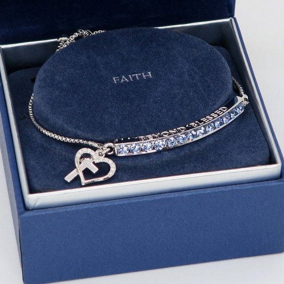 Brilliance Jewelry Brilliance Swarovski Faith Beyond Blessed Bar